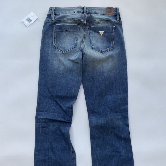 Guess Women’s Tailored Mini Boot Cut Jeans In Blue Denim Size 25 - Picture 9 of 11